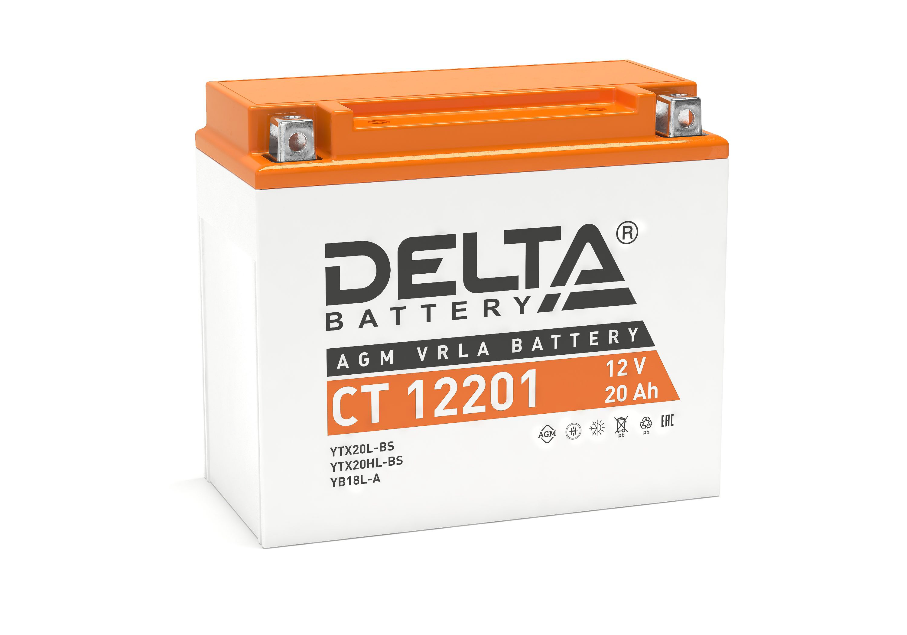 DELTA CT 12201 20 Ач - мото аккумулятор