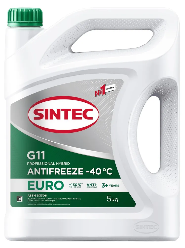 Антифриз SINTEC Euro -40 G11 (зеленый) 5кг