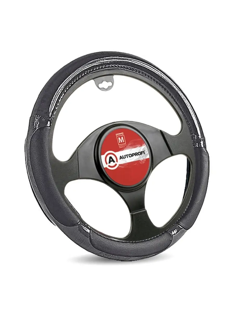Оплетка на руль AUTOPROFI кожа M\SP-5022BK