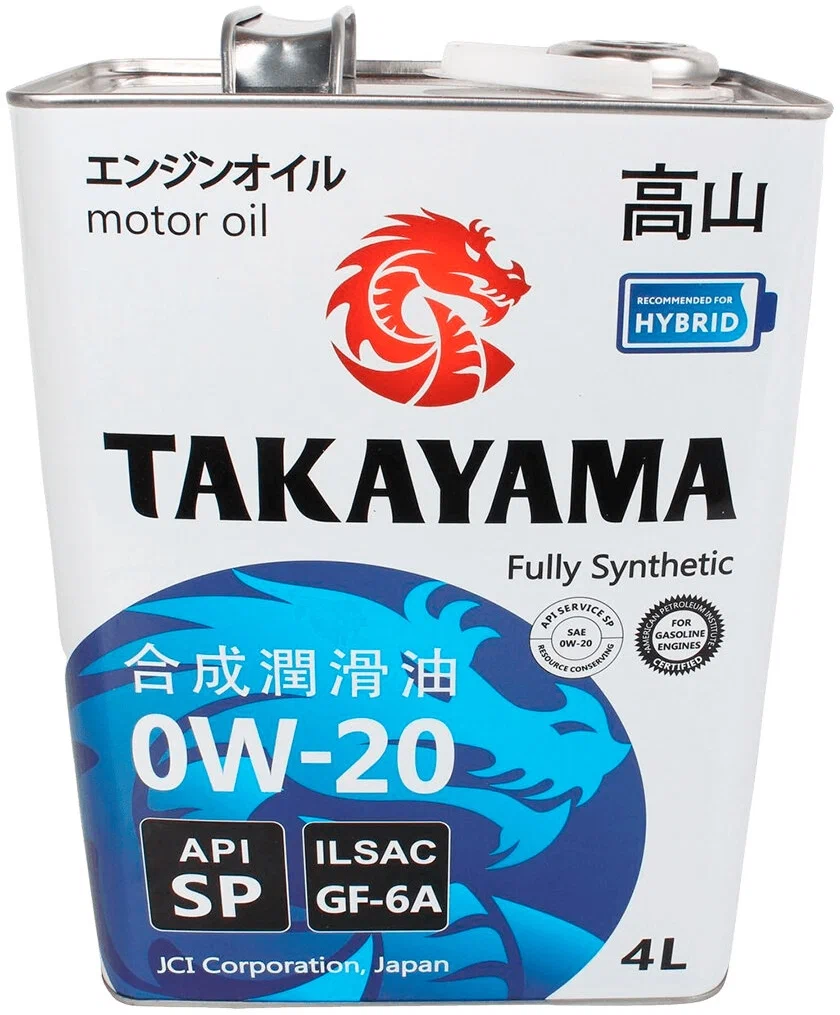 TAKAYAMA масло PAOtec SP/GF-6 0W20 1л синт (метал)