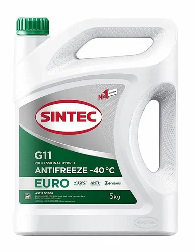 Антифриз SINTEC LUXE -40 G11 (зеленый) 5кг