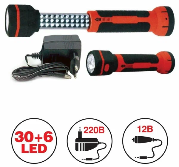 AVS Переносной светильник CD826 30LED+6LED 220/12В
