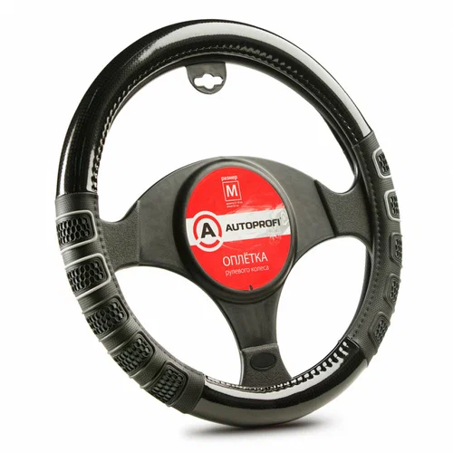 Оплетка на руль AUTOPROFI экокожа, M \ AP2051
