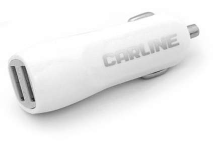 CARLINE Адаптер авто 2хUSB в прикур белый Ch-2uw