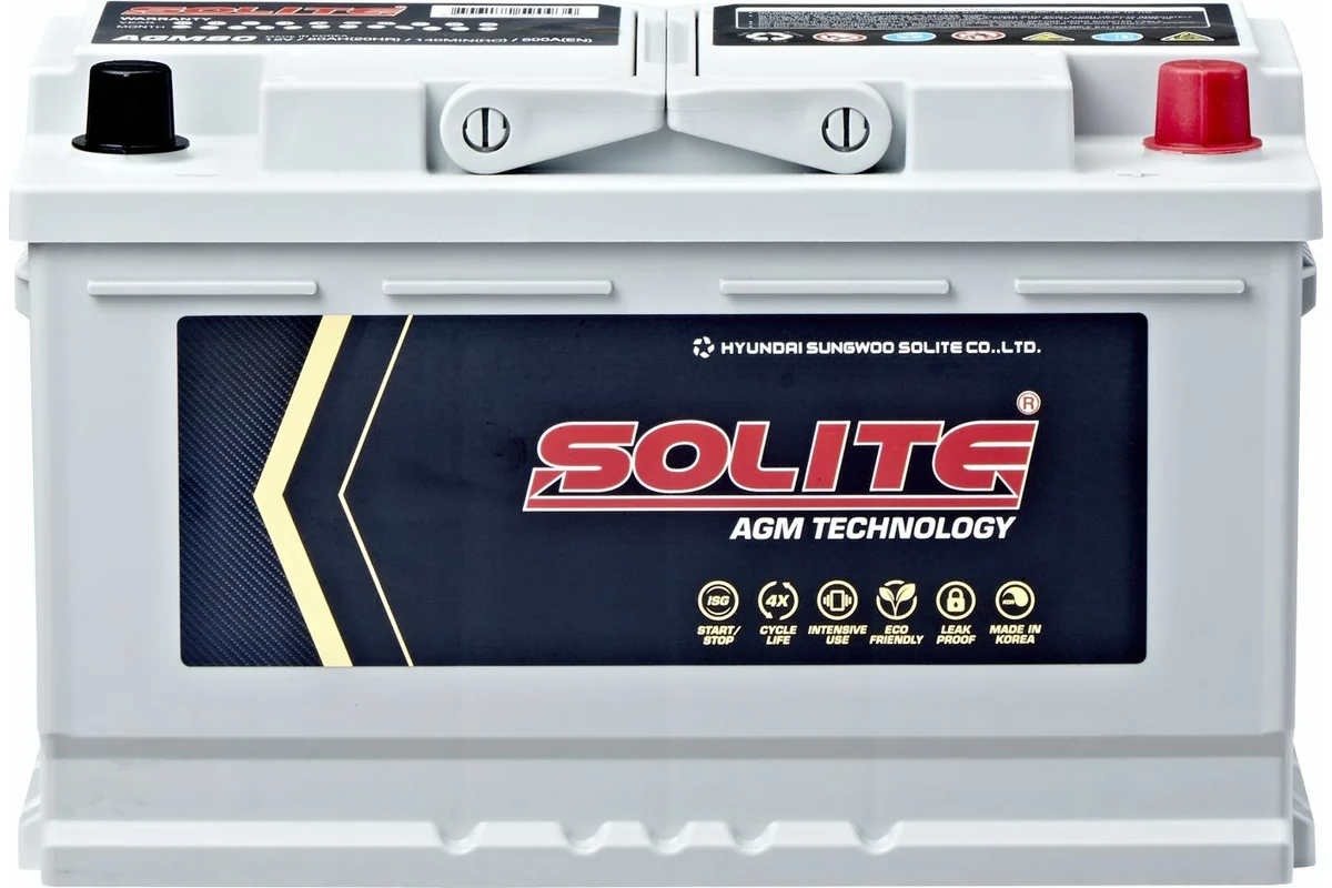 Solite AGM 80 ач АКЦИЯ 2024г - аккумулятор легковой
