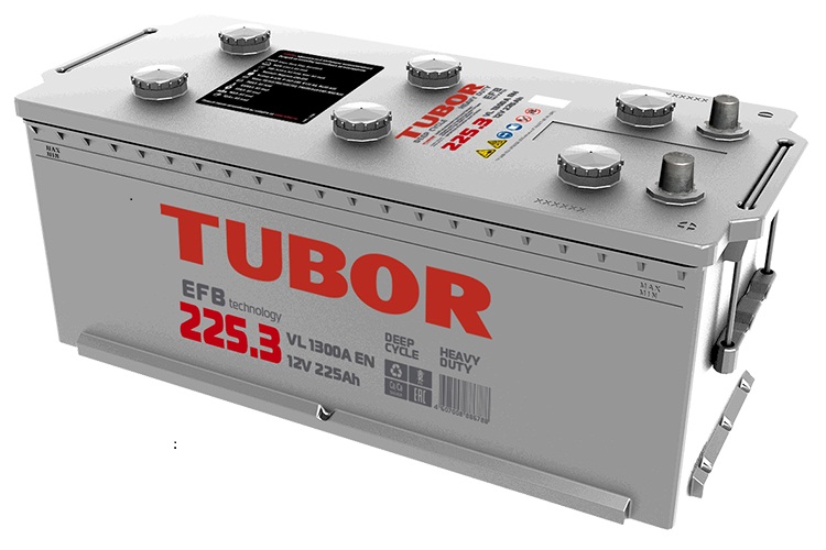 TUBOR EFB 225 Ач обр. п. (3) - аккумулятор легковой