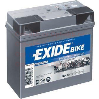 EXIDE мото GEL 12-19  19 Ач - мото аккумулятор