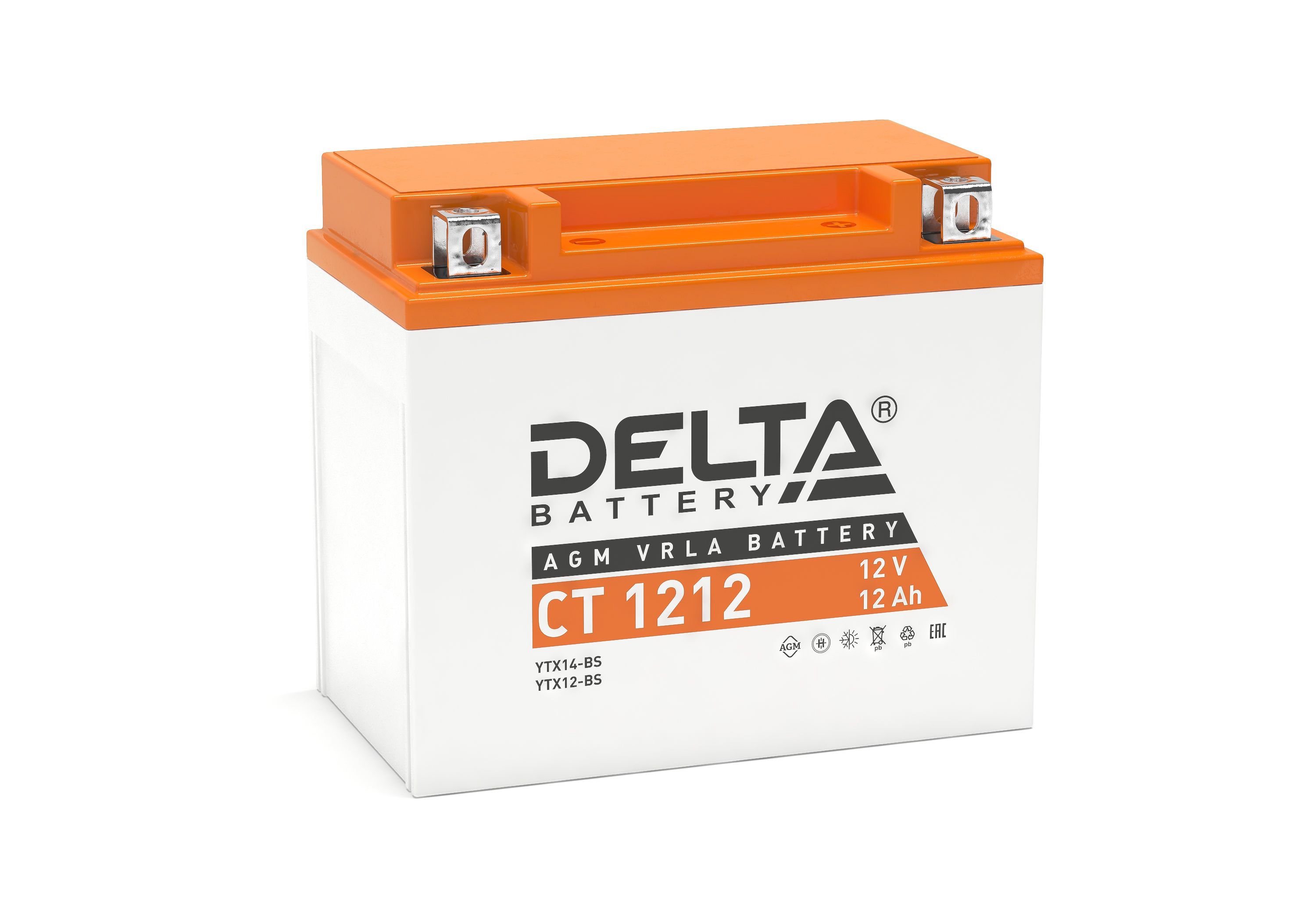 DELTA CT 1212 12 Ач - мото аккумулятор