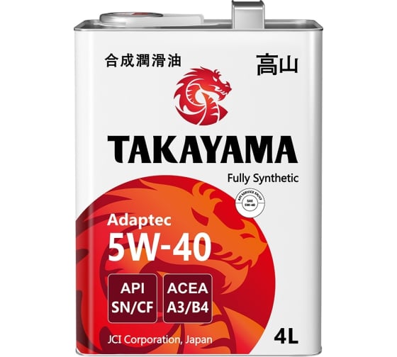 TAKAYAMA масло SN/CF А3В4 5W40 4л синт (мет)
