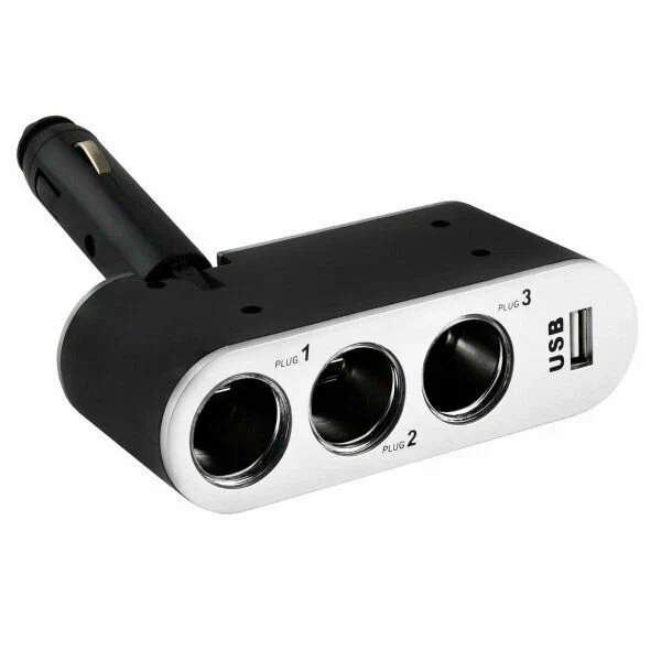 SKYWAY Разветвитель прикур 3 гнезда+USB ЧS02301006