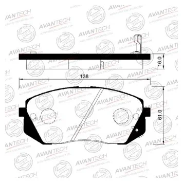 AVANTECH колодки дисковые AV022 (PN-0052) тормозные