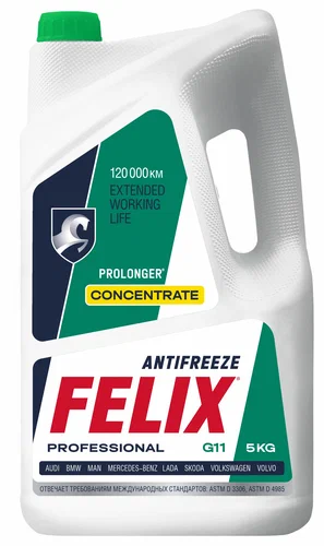 Антифриз "FELIX TC-40" Prolonger G11 (зеленый) 5кг