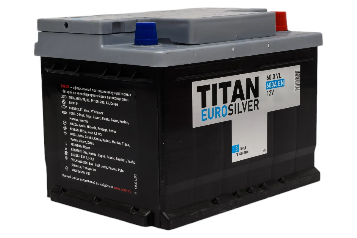 TITAN EUROSILVER 60 Ач (низ) обр.п. (0) - аккумулятор легковой