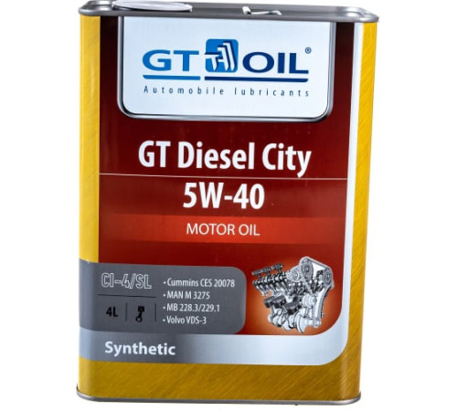 GT масло Diesel City 5W-40 CI-4/SL 4л синт
