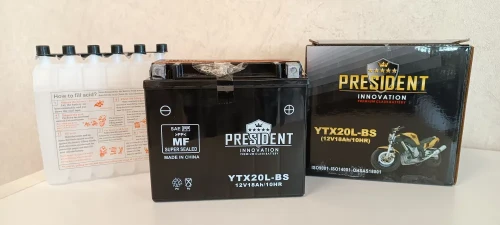 PRESIDENT INNOVATION 12V 18 а/ч YTX20L-BS DRY - мото аккумулятор