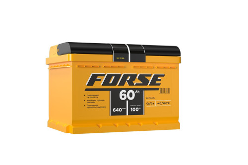 Аккумулятор легковой Forse 60 Ач (низ) прям.п.  (1) по цене 8&nbsp;220 ₽