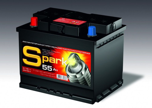 Spark 55 Ач прям.п. (1) - аккумулятор легковой